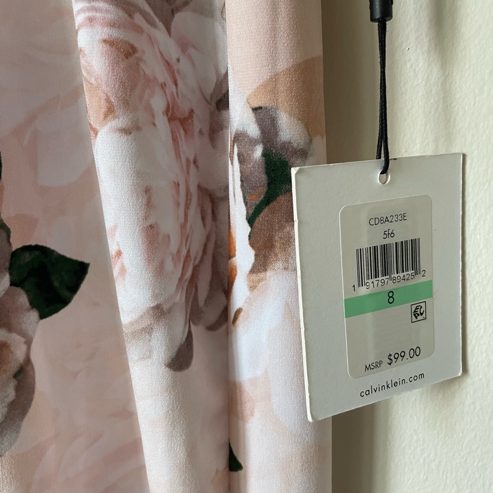 NWT Calvin Klein Rose Dress - Picture 5 of 6